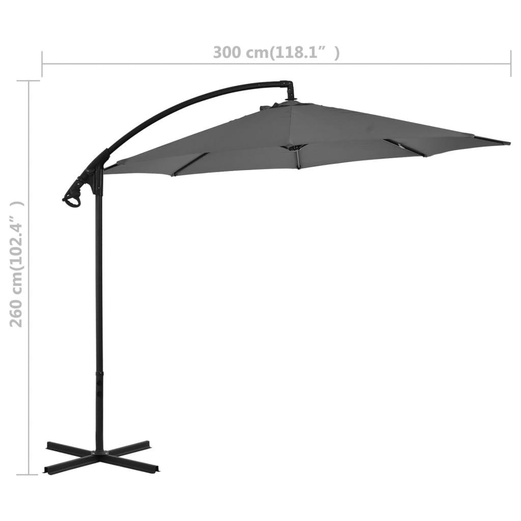 Cantilever Umbrella with Steel Pole 118.1" Anthracite at Set Shop and Smile