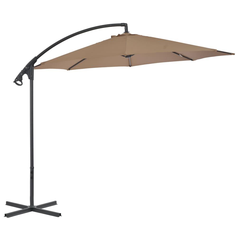 Cantilever Umbrella with Steel Pole 118.1" Taupe at Set Shop and Smile