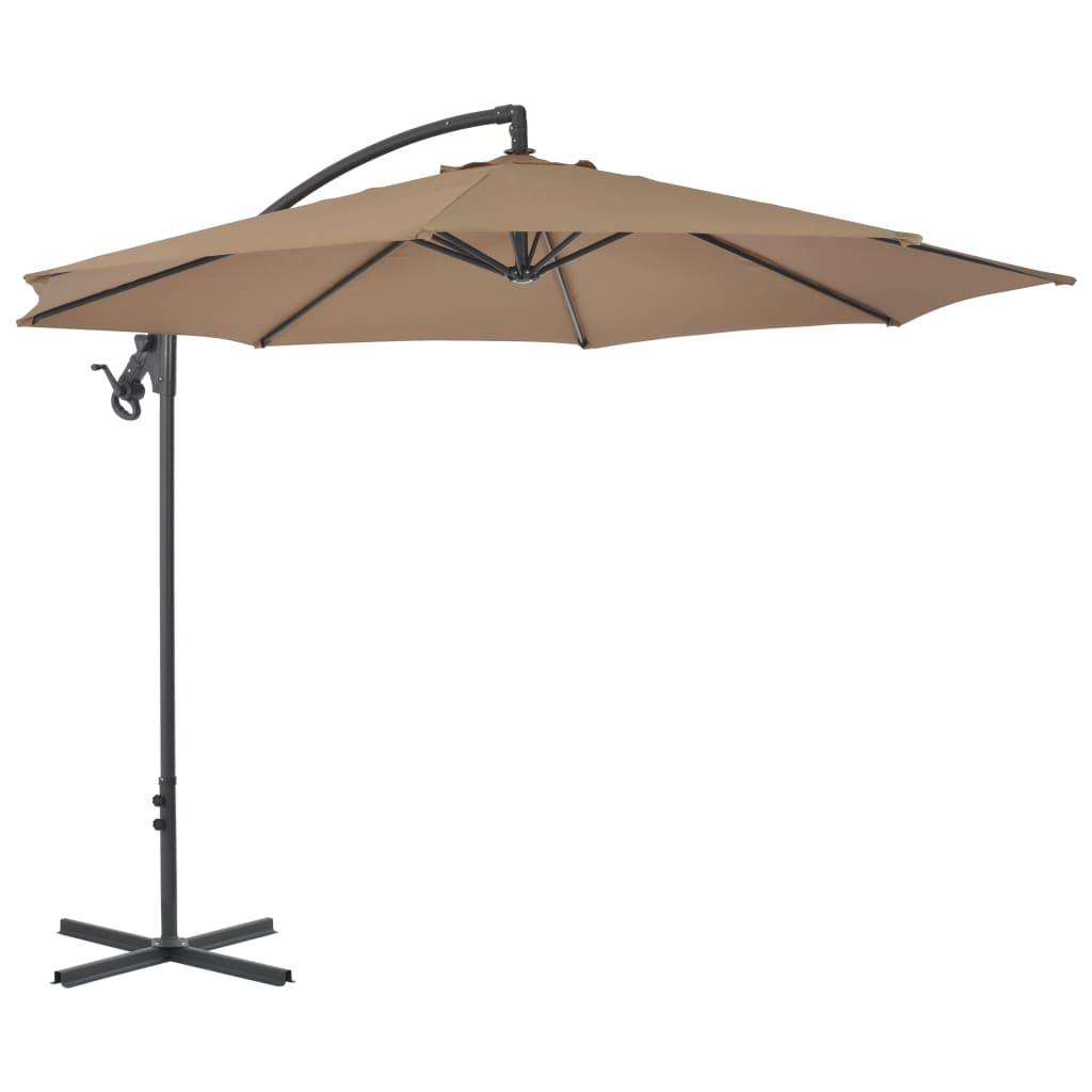 Cantilever Umbrella with Steel Pole 118.1" Taupe at Set Shop and Smile