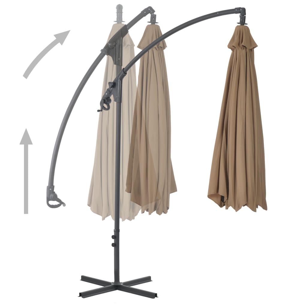 Cantilever Umbrella with Steel Pole 118.1" Taupe at Set Shop and Smile