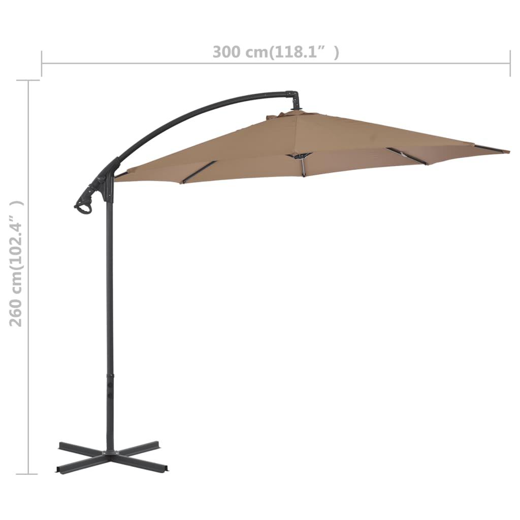 Cantilever Umbrella with Steel Pole 118.1" Taupe at Set Shop and Smile