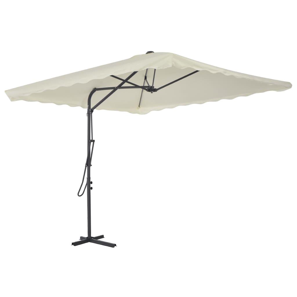 Outdoor Parasol with Steel Pole 98.4"x98.4" Sand at Set Shop and Smile