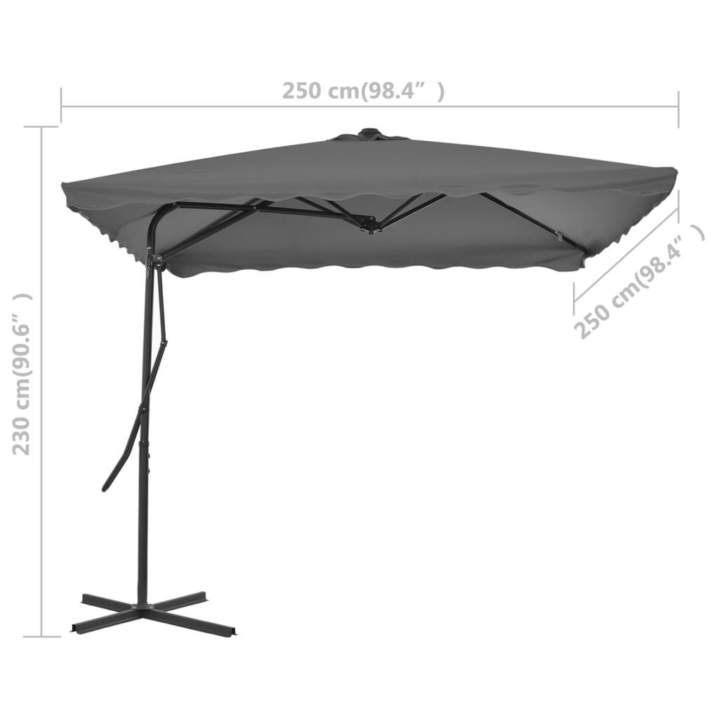 Outdoor Parasol with Steel Pole 98.4"x98.4" Anthracite at Set Shop and Smile