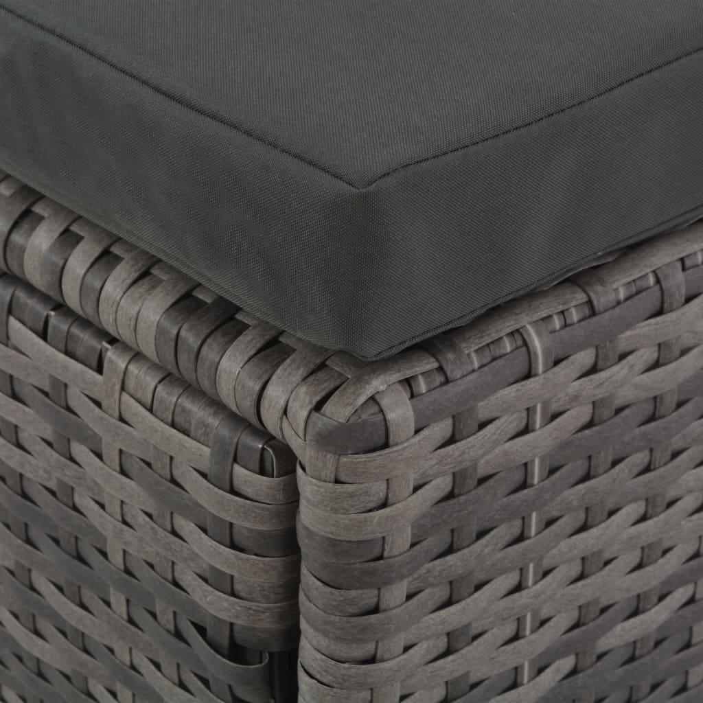 4 Piece Patio Lounge Set with Cushions Poly Rattan Gray at Set Shop and Smile