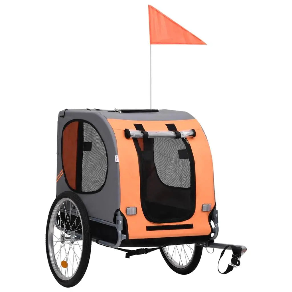 Dog Bike Trailer Orange and Gray at Set Shop and Smile
