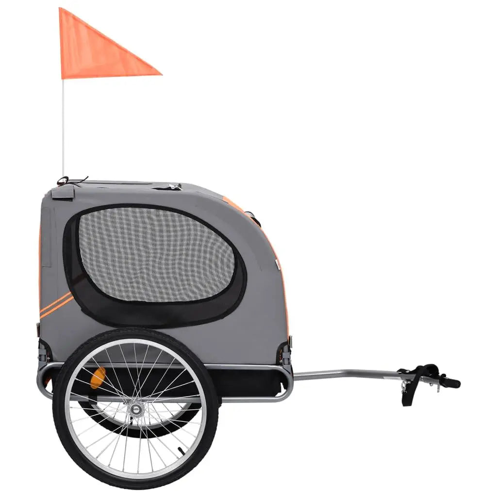 Dog Bike Trailer Orange and Gray at Set Shop and Smile