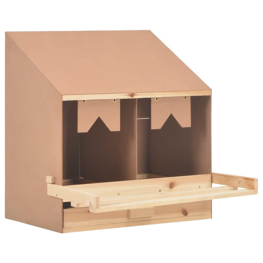 Chicken Laying Nest 2 Compartments 24.8"x15.7"x25.6" Solid Pine Wood at Set Shop and Smile