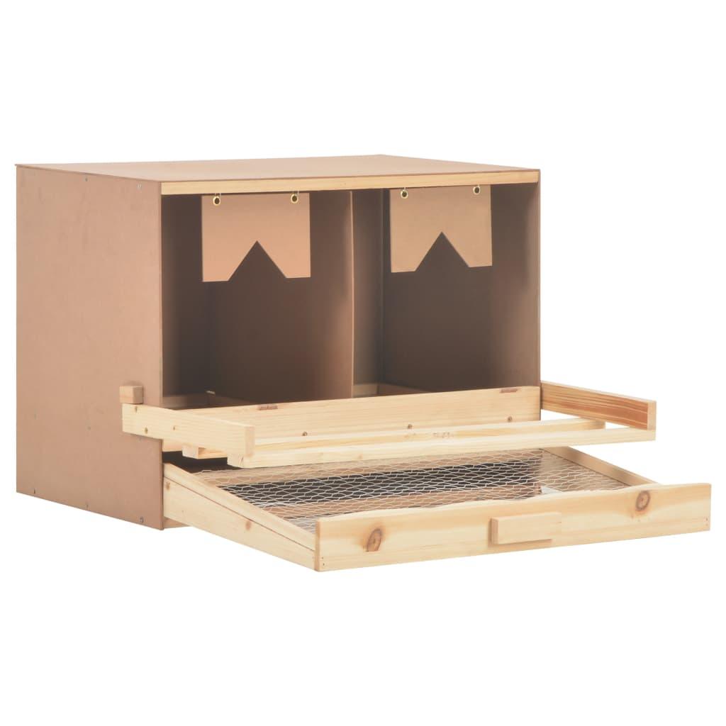 Chicken Laying Nest 2 Compartments 24.8"x15.7"x17.7" Solid Pine Wood at Set Shop and Smile