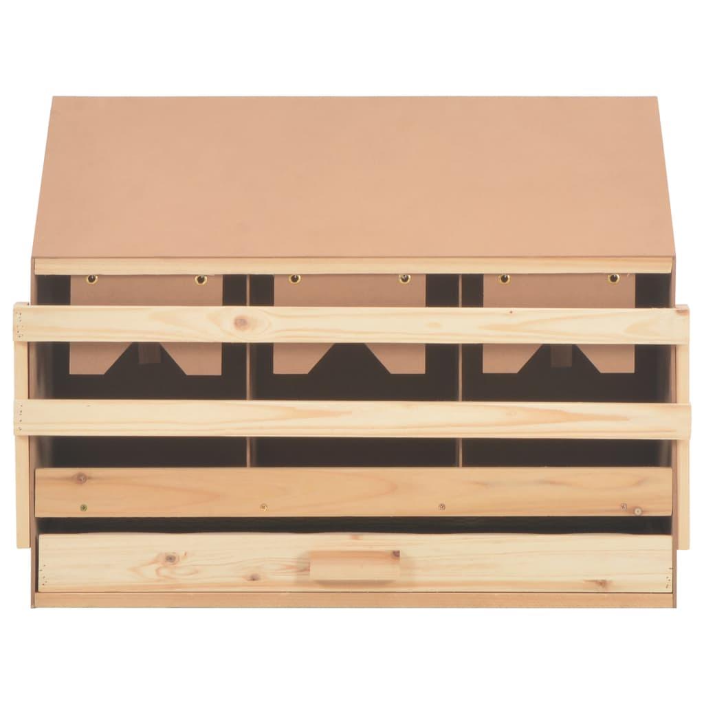 Chicken Laying Nest 3 Compartments 28.3"x13"x21.3" Solid Pine Wood at Set Shop and Smile