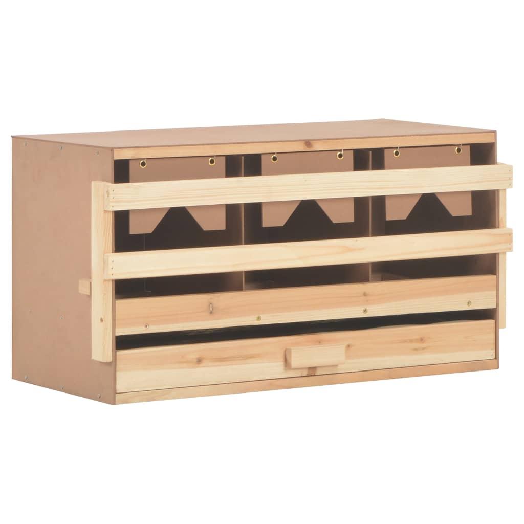 Chicken Laying Nest 3 Compartments 28.3"x13"x15" Solid Pine Wood at Set Shop and Smile