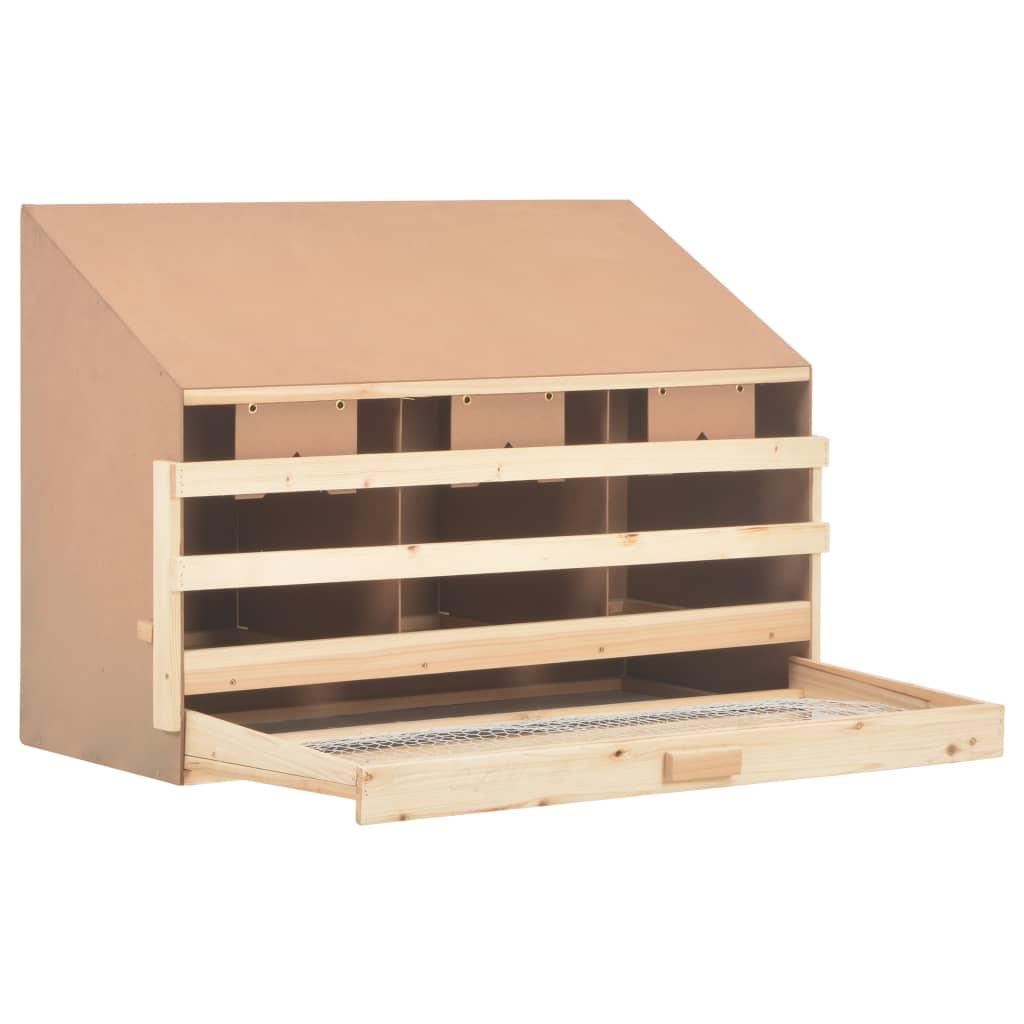 Chicken Laying Nest 3 Compartments 36.6"x15.7"x25.6" Solid Pine Wood at Set Shop and Smile