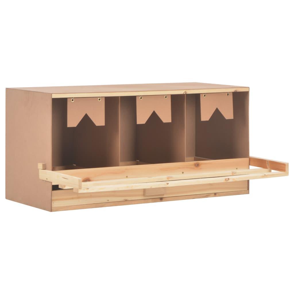 Chicken Laying Nest 3 Compartments 37.8"x15.7"x17.7" Solid Pine Wood at Set Shop and Smile