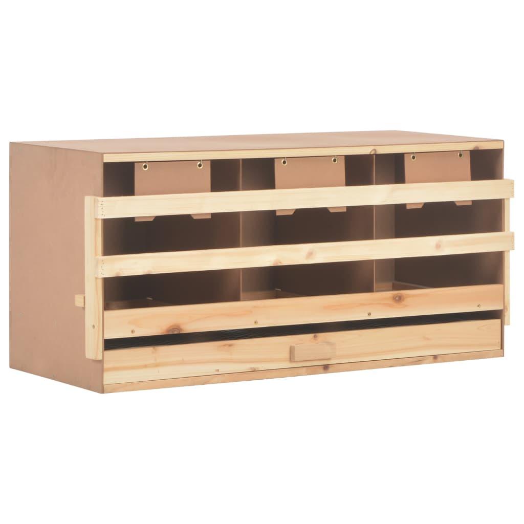 Chicken Laying Nest 3 Compartments 37.8"x15.7"x17.7" Solid Pine Wood at Set Shop and Smile