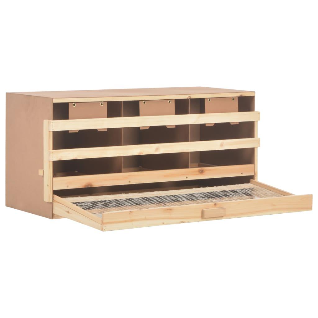 Chicken Laying Nest 3 Compartments 37.8"x15.7"x17.7" Solid Pine Wood at Set Shop and Smile