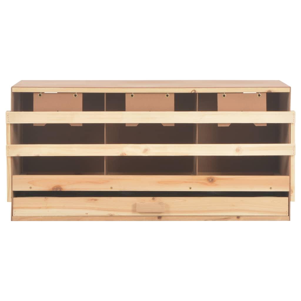 Chicken Laying Nest 3 Compartments 37.8"x15.7"x17.7" Solid Pine Wood at Set Shop and Smile