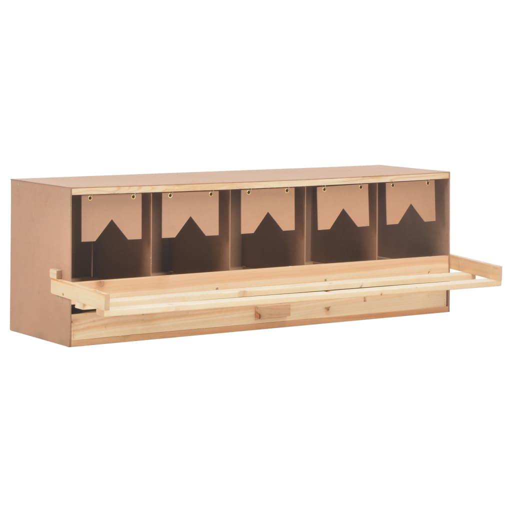 Chicken Laying Nest 5 Compartments 46.1"x13"x15" Solid Pine Wood at Set Shop and Smile