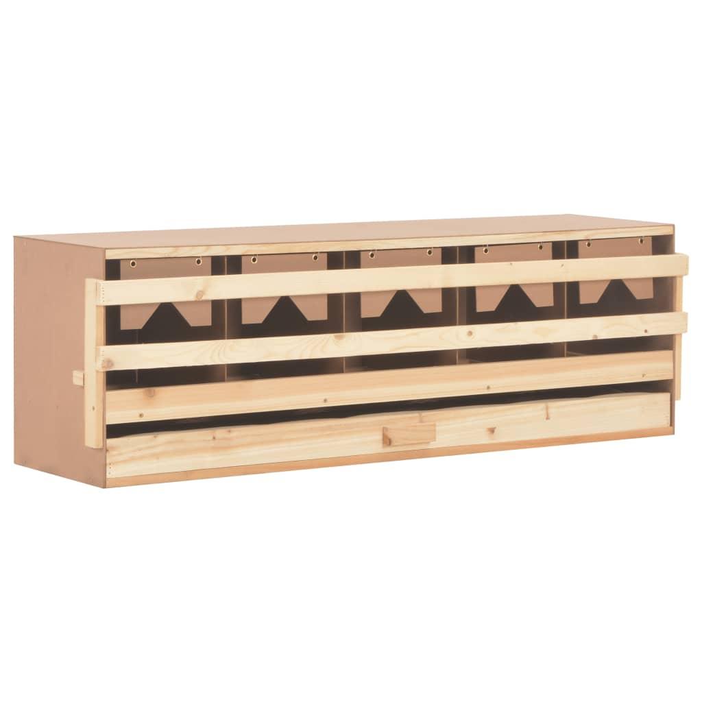 Chicken Laying Nest 5 Compartments 46.1"x13"x15" Solid Pine Wood at Set Shop and Smile