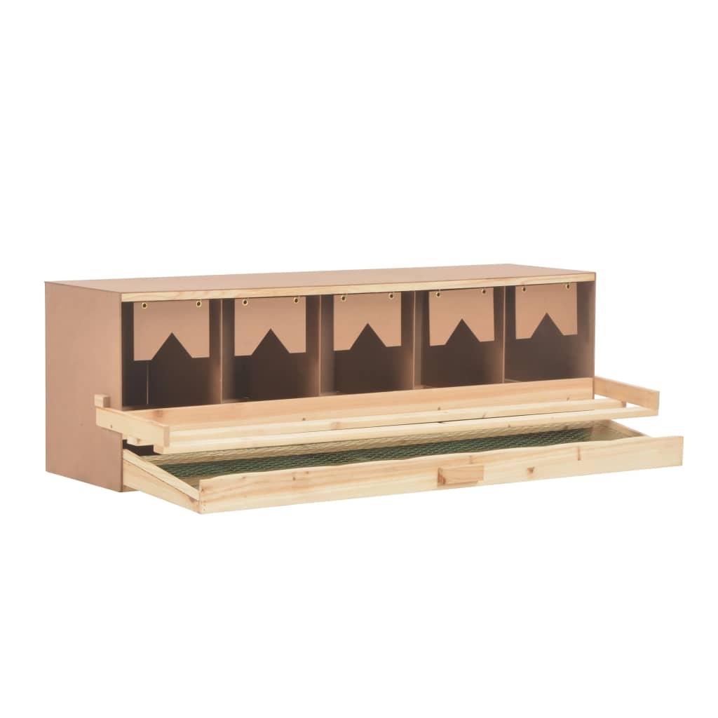 Chicken Laying Nest 5 Compartments 46.1"x13"x15" Solid Pine Wood at Set Shop and Smile