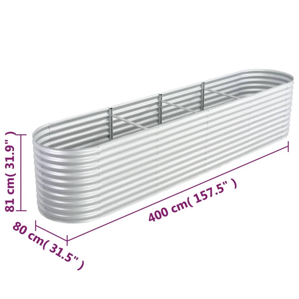 Garden Raised Bed 157.5"x31.5"x31.9" Galvanized Steel Silver at Set Shop and Smile