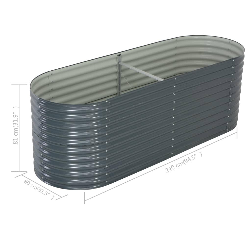 Garden Raised Bed 94.5"x31.5"x31.9" Galvanized Steel Gray at Set Shop and Smile
