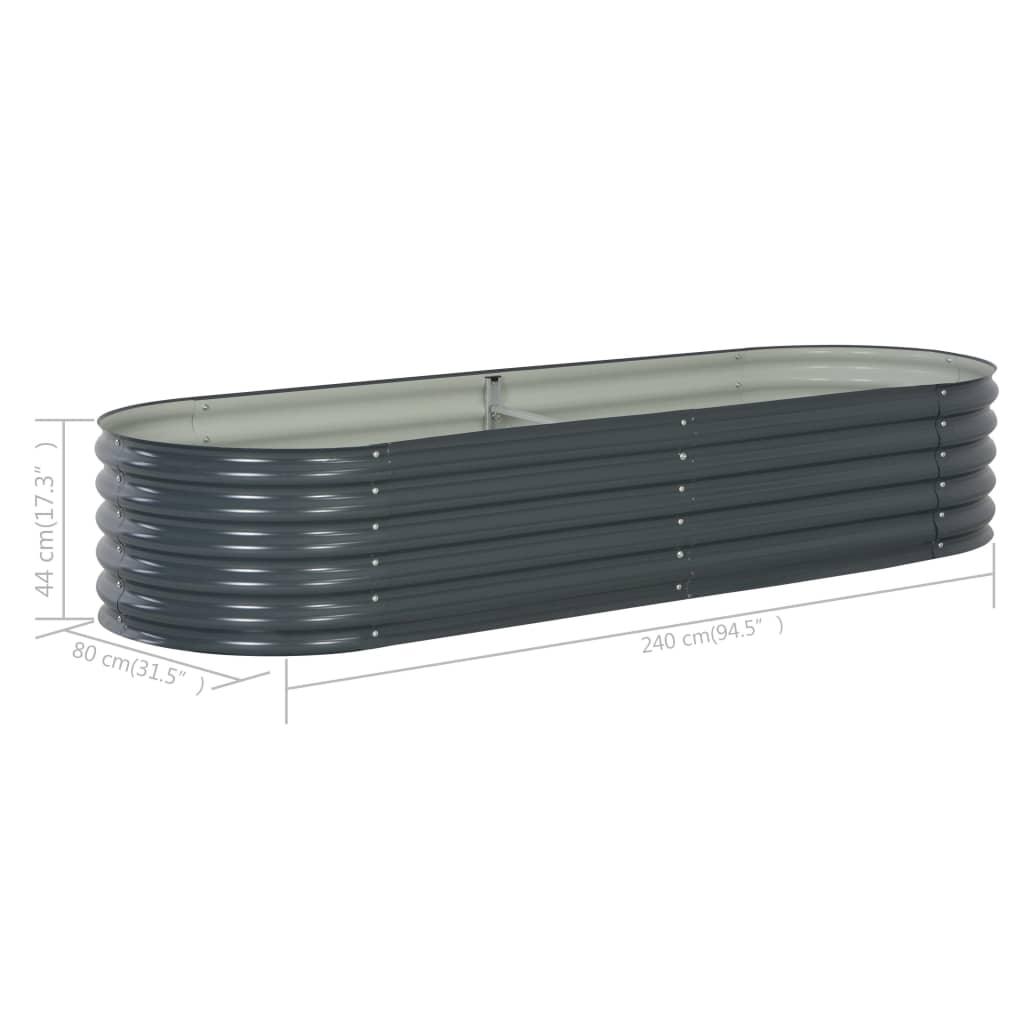 Garden Raised Bed 94.5"x31.5"x17.3" Galvanized Steel Gray at Set Shop and Smile