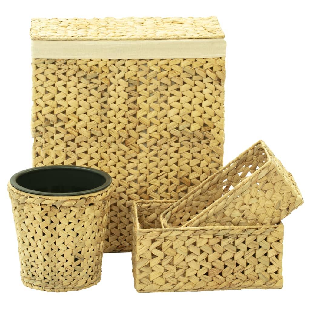 4 Piece Bathroom Set Water Hyacinth at Set Shop and Smile