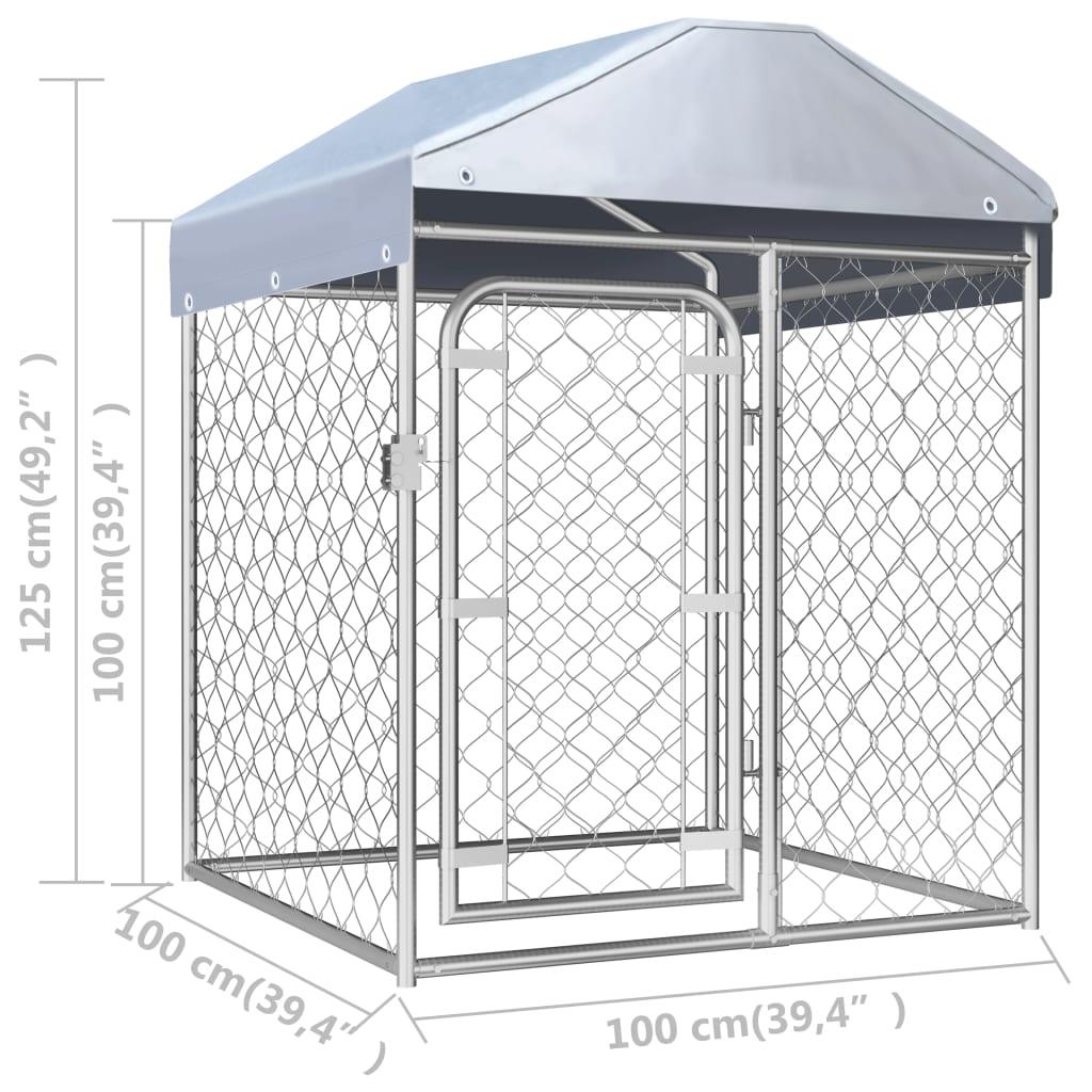 Outdoor Dog Kennel with Roof 39.4"x39.4"x49.2" at Set Shop and Smile