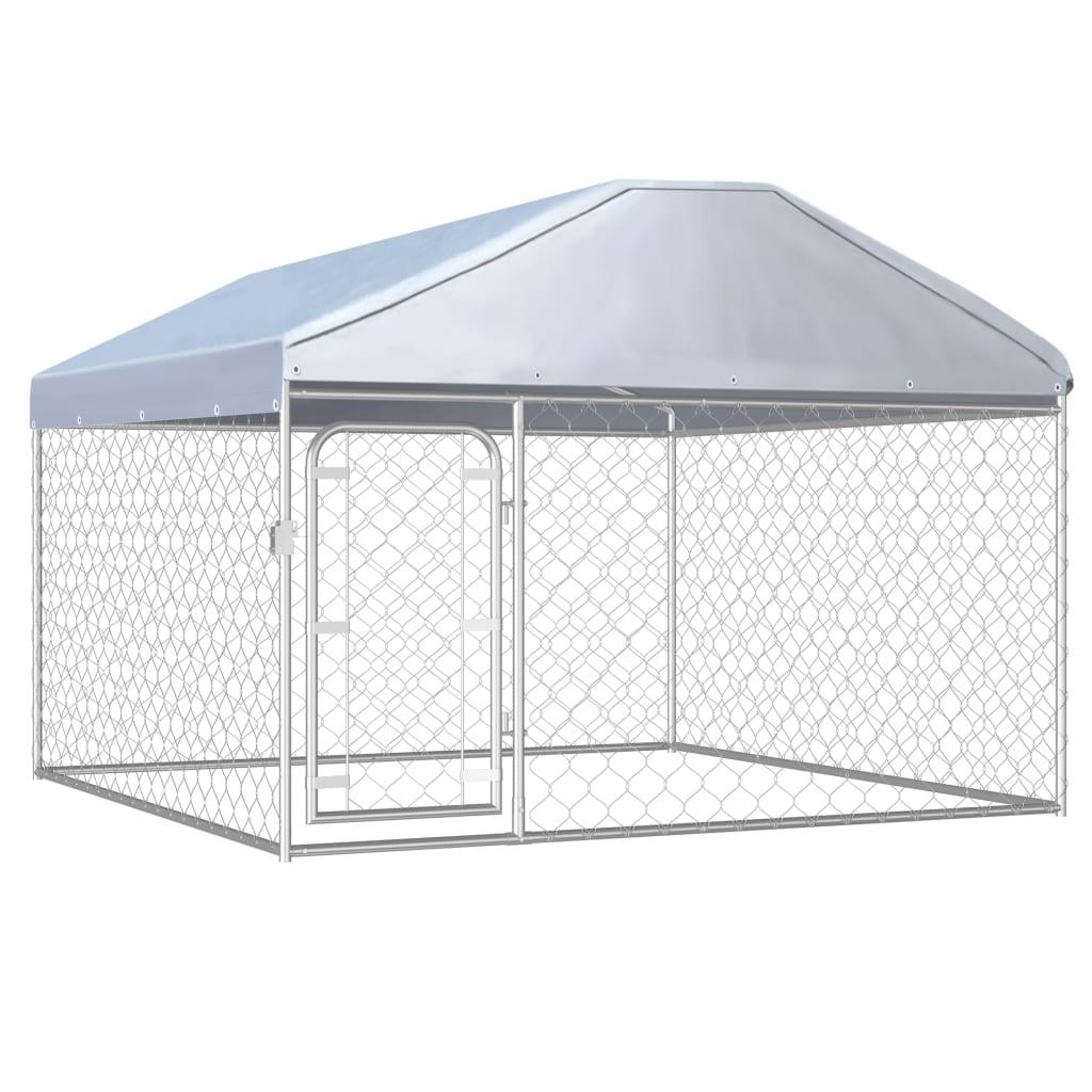 Outdoor Dog Kennel with Roof 78.7"x78.7"x53.1" at Set Shop and Smile