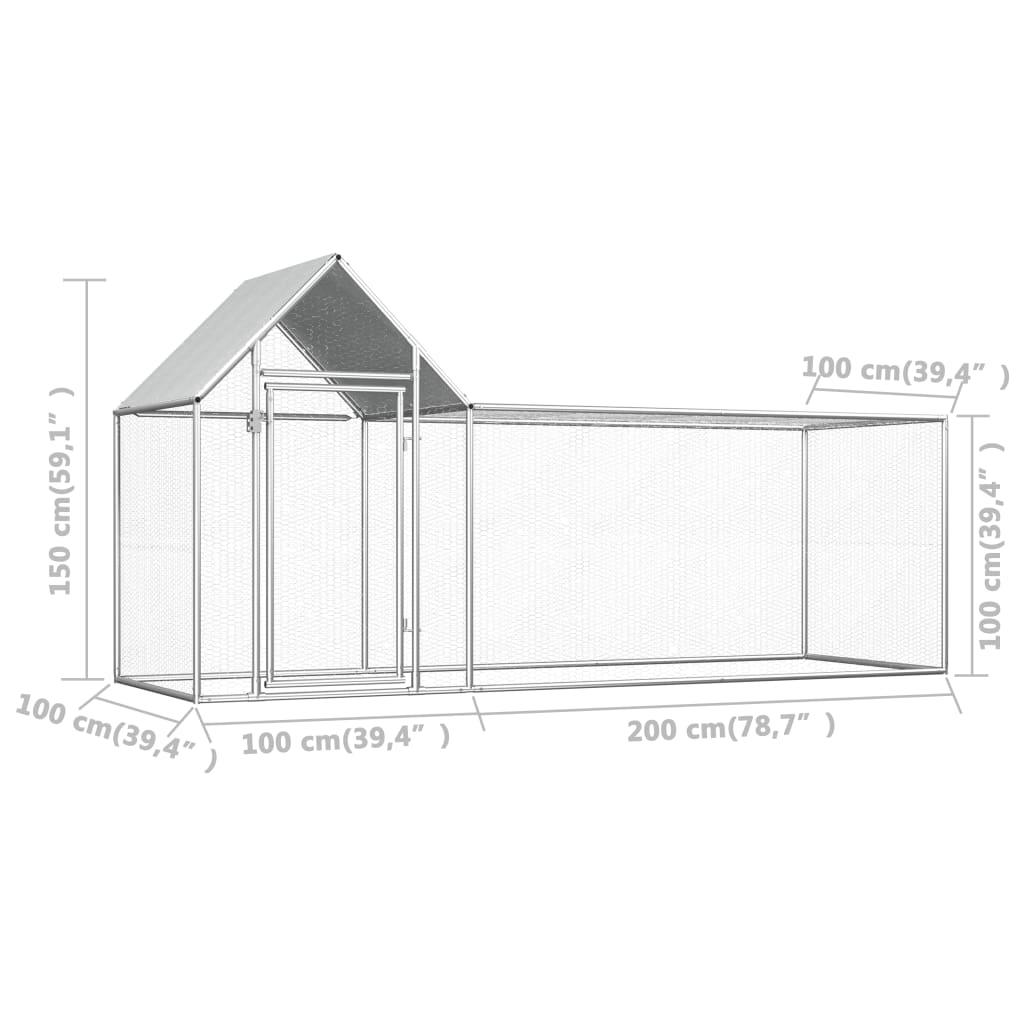 Chicken Coop 9.8'x3.3'x4.9' Galvanized Steel at Set Shop and Smile