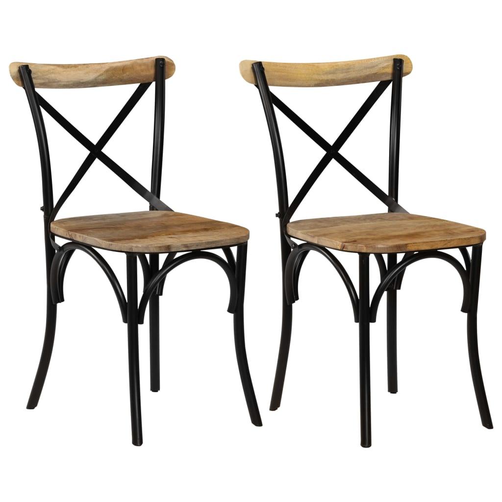 Cross Chairs 2 pcs Black Solid Mango Wood at Set Shop and Smile
