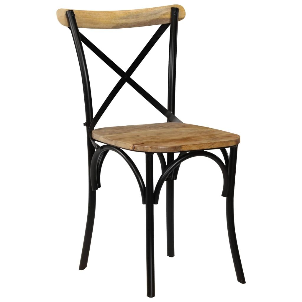 Cross Chairs 2 pcs Black Solid Mango Wood at Set Shop and Smile