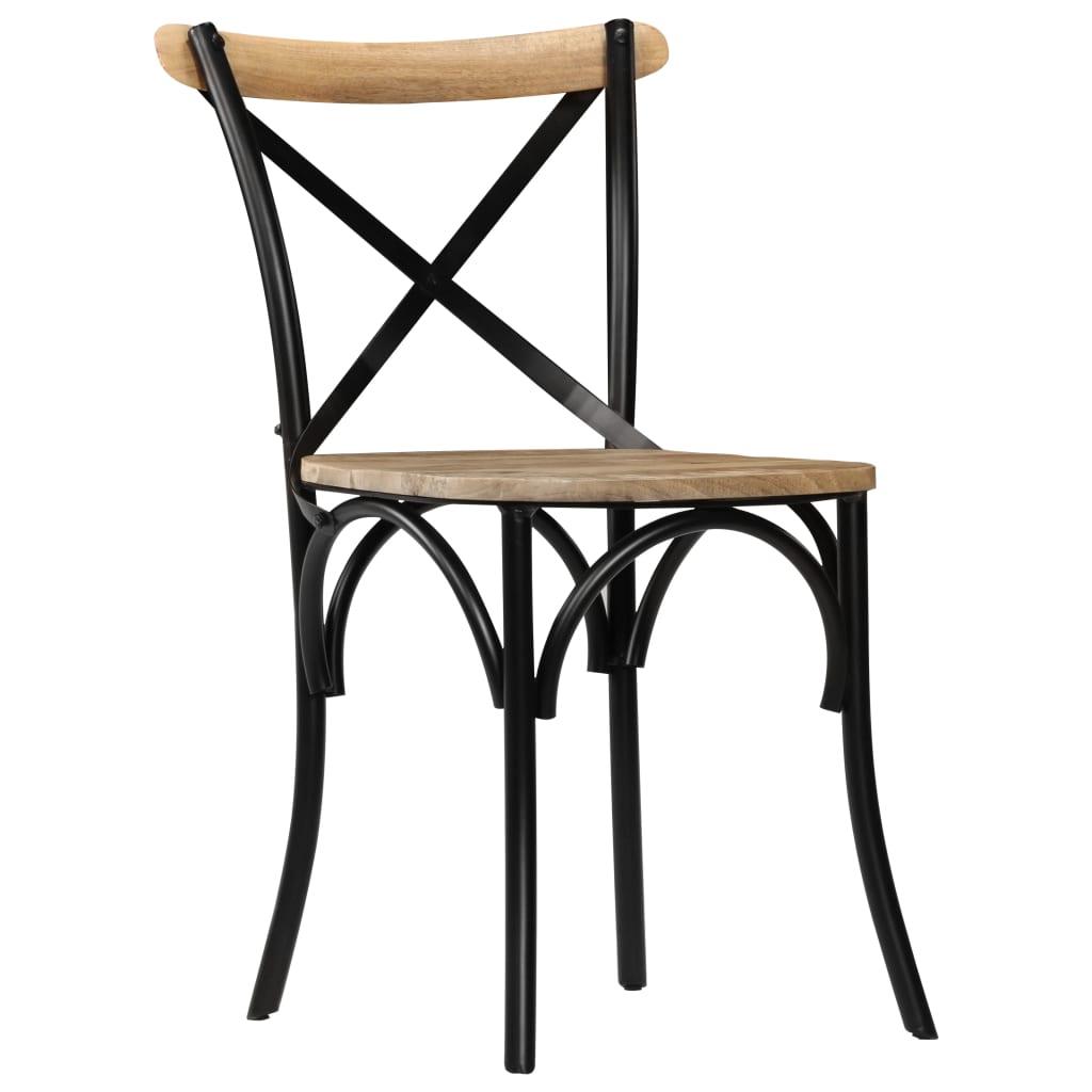 Cross Chairs 2 pcs Black Solid Mango Wood at Set Shop and Smile