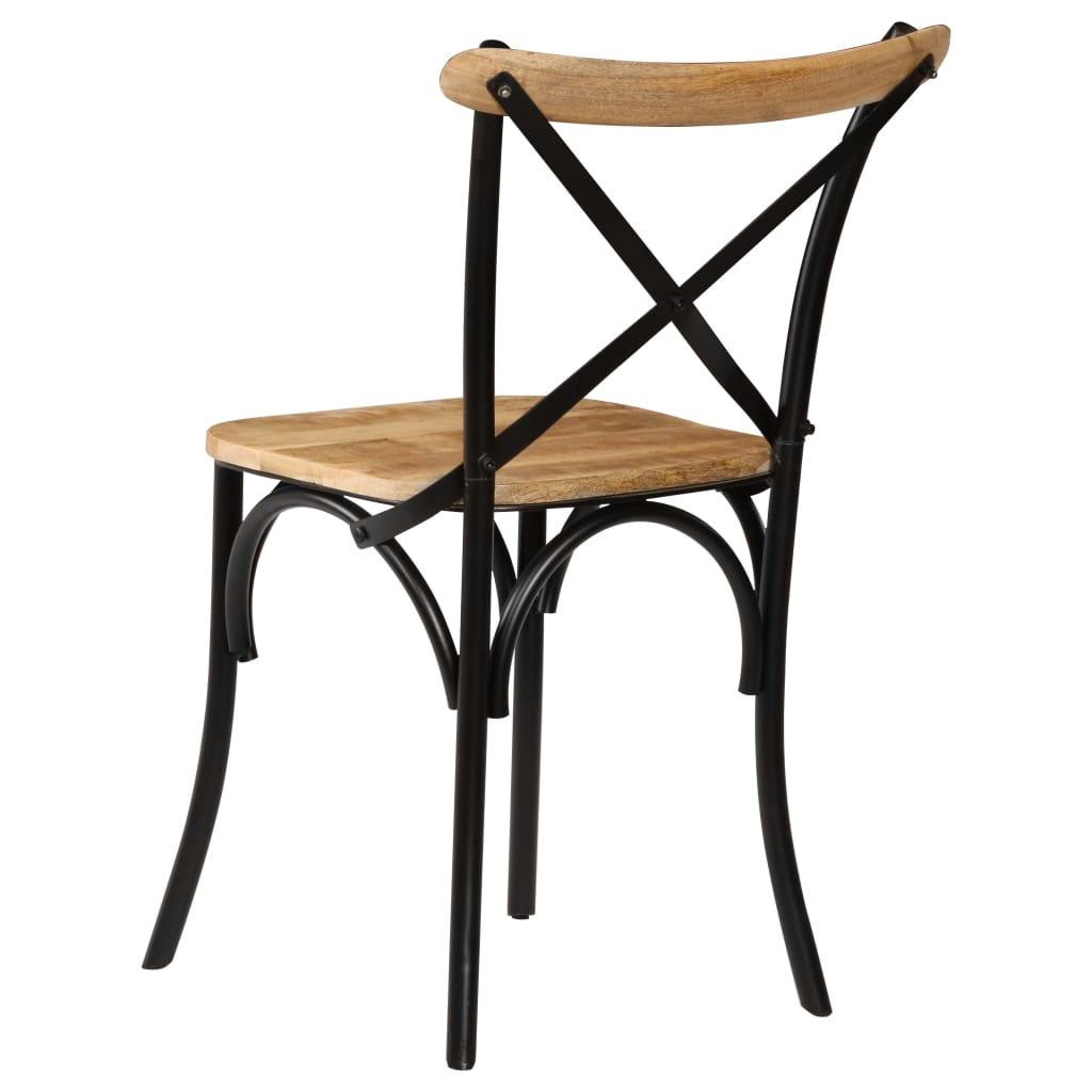 Cross Chairs 2 pcs Black Solid Mango Wood at Set Shop and Smile