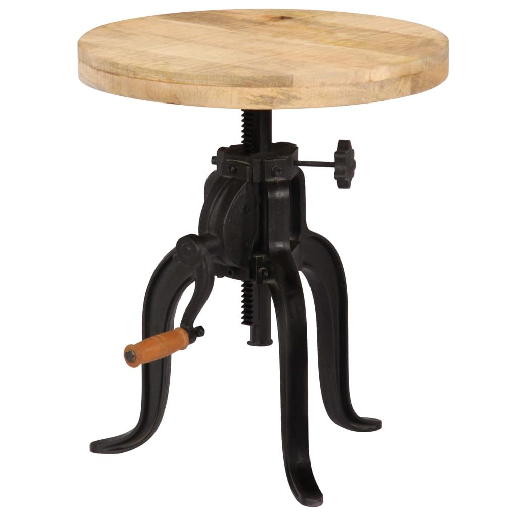 Side Table 17.7"x (17.7"-24.4") Solid Mango Wood and Cast Iron at Set Shop and Smile