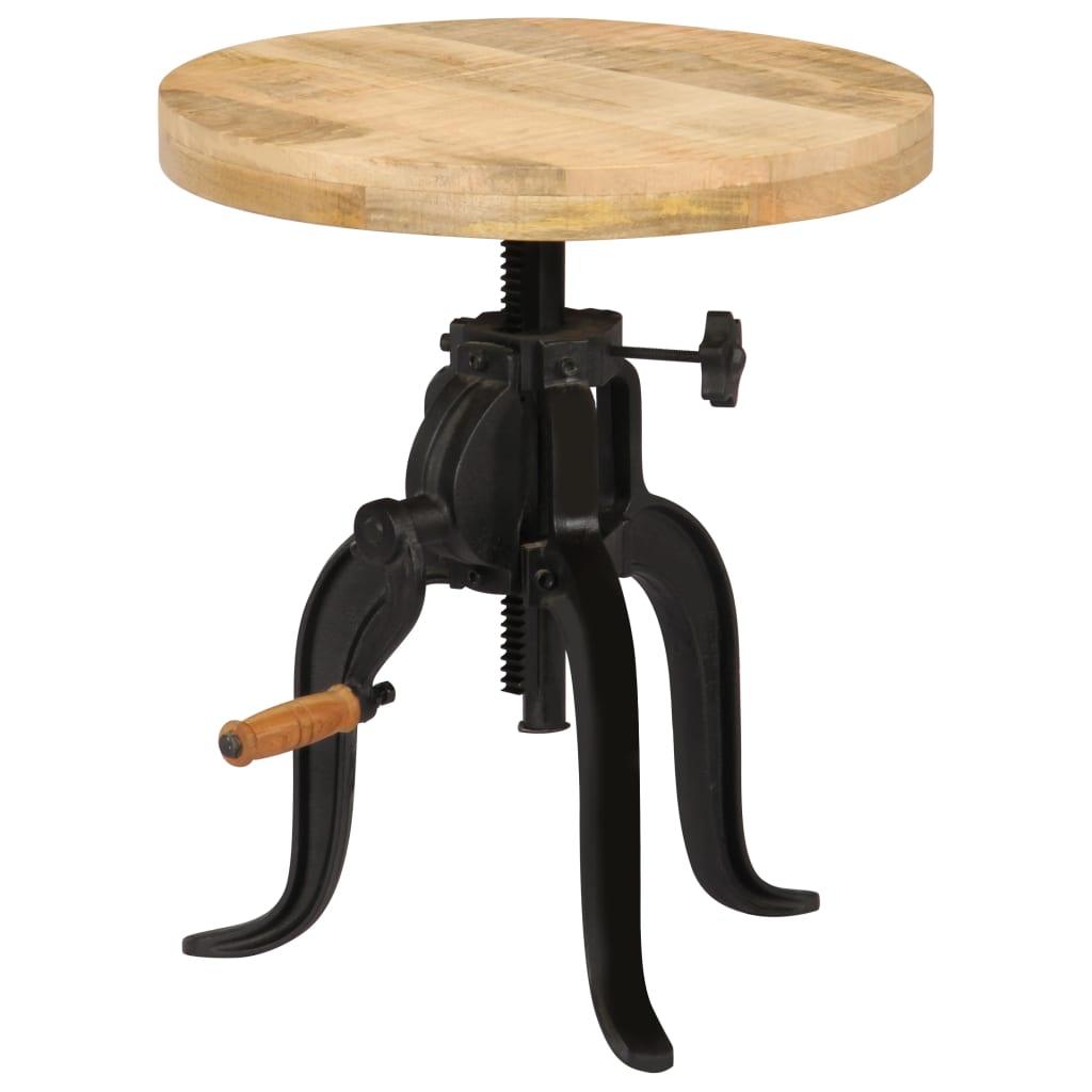 Side Table 17.7"x (17.7"-24.4") Solid Mango Wood and Cast Iron at Set Shop and Smile