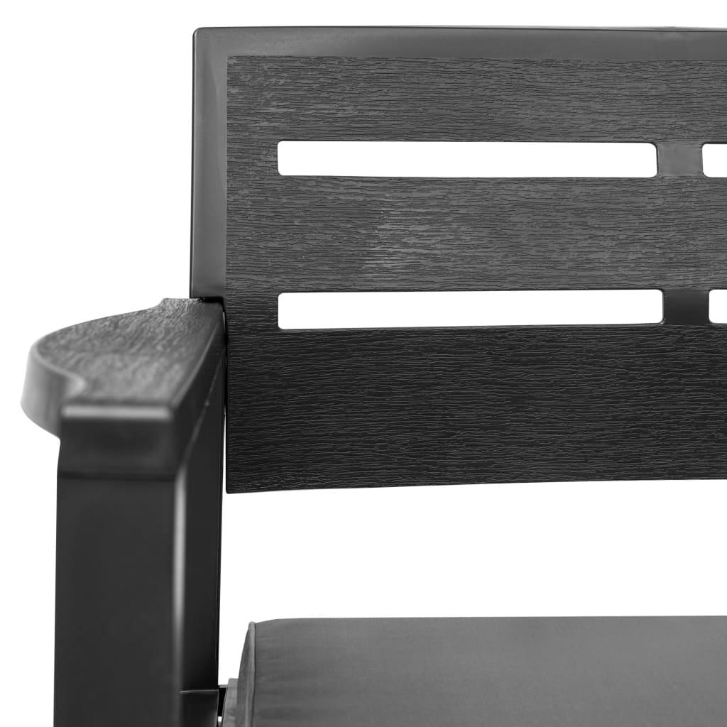 2-Seater Patio Bench with Cushions 52.4" Plastic Anthracite at Set Shop and Smile