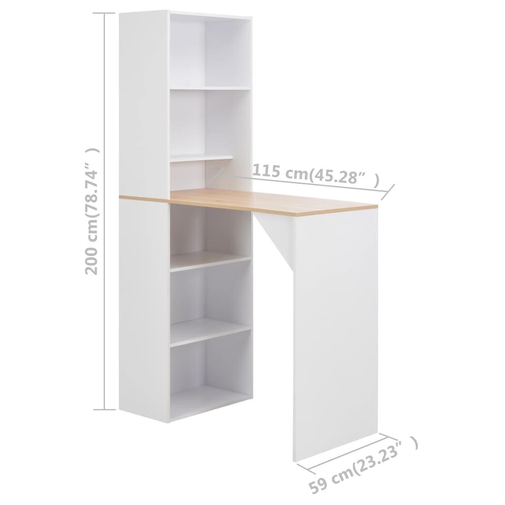 Bar Table with Cabinet White 45.3"x23.2"x78.7" at Set Shop and Smile