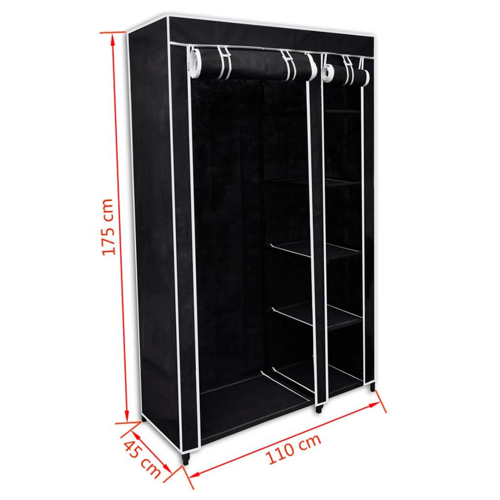 Folding Wardrobe Black 43" x 18" x 69" at Set Shop and Smile