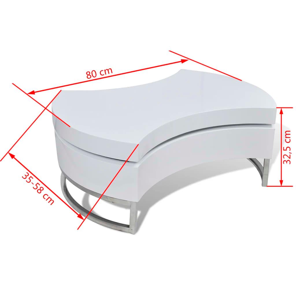 Coffee Table Shape-Adjustable High Gloss White at Set Shop and Smile