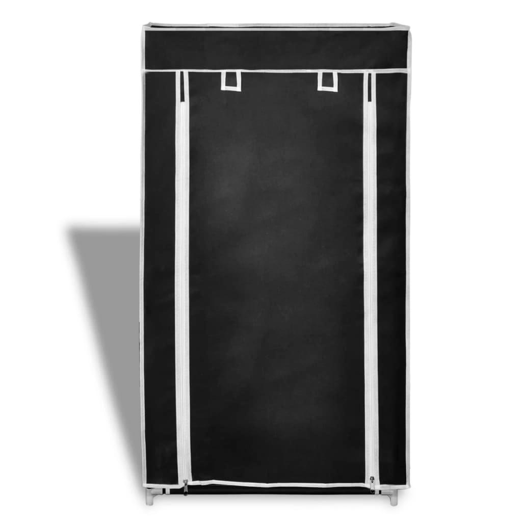 Fabric Shoe Cabinet with Cover 23" x 11" x 42" Black at Set Shop and Smile