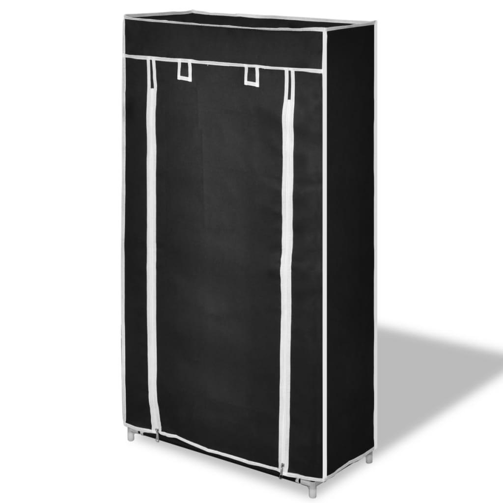 Fabric Shoe Cabinet with Cover 23" x 11" x 42" Black at Set Shop and Smile