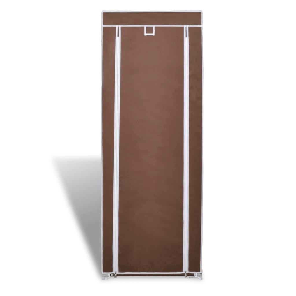 Fabric Shoe Cabinet with Cover 22" x 11" x 64" Brown at Set Shop and Smile