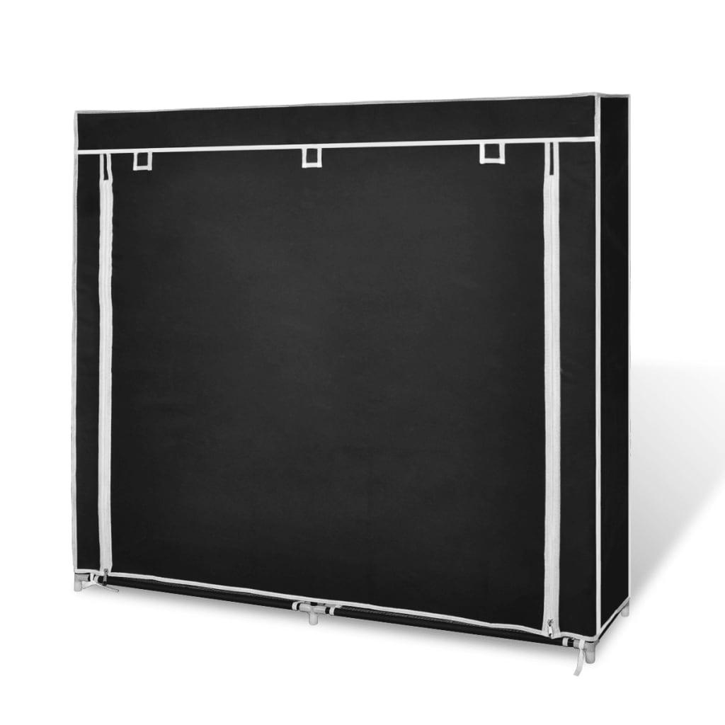 Fabric Shoe Cabinet with Cover 45" x 11" x 43" Black at Set Shop and Smile