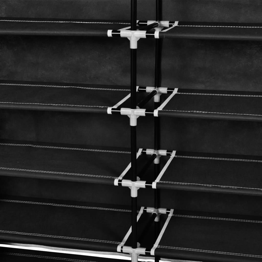 Fabric Shoe Cabinet with Cover 45" x 11" x 43" Black at Set Shop and Smile