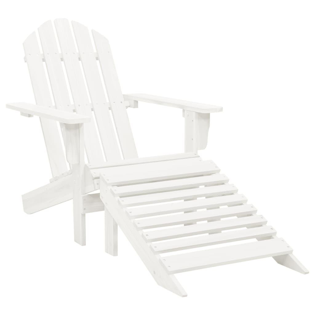 Patio Chair with Ottoman Wood White at Set Shop and Smile
