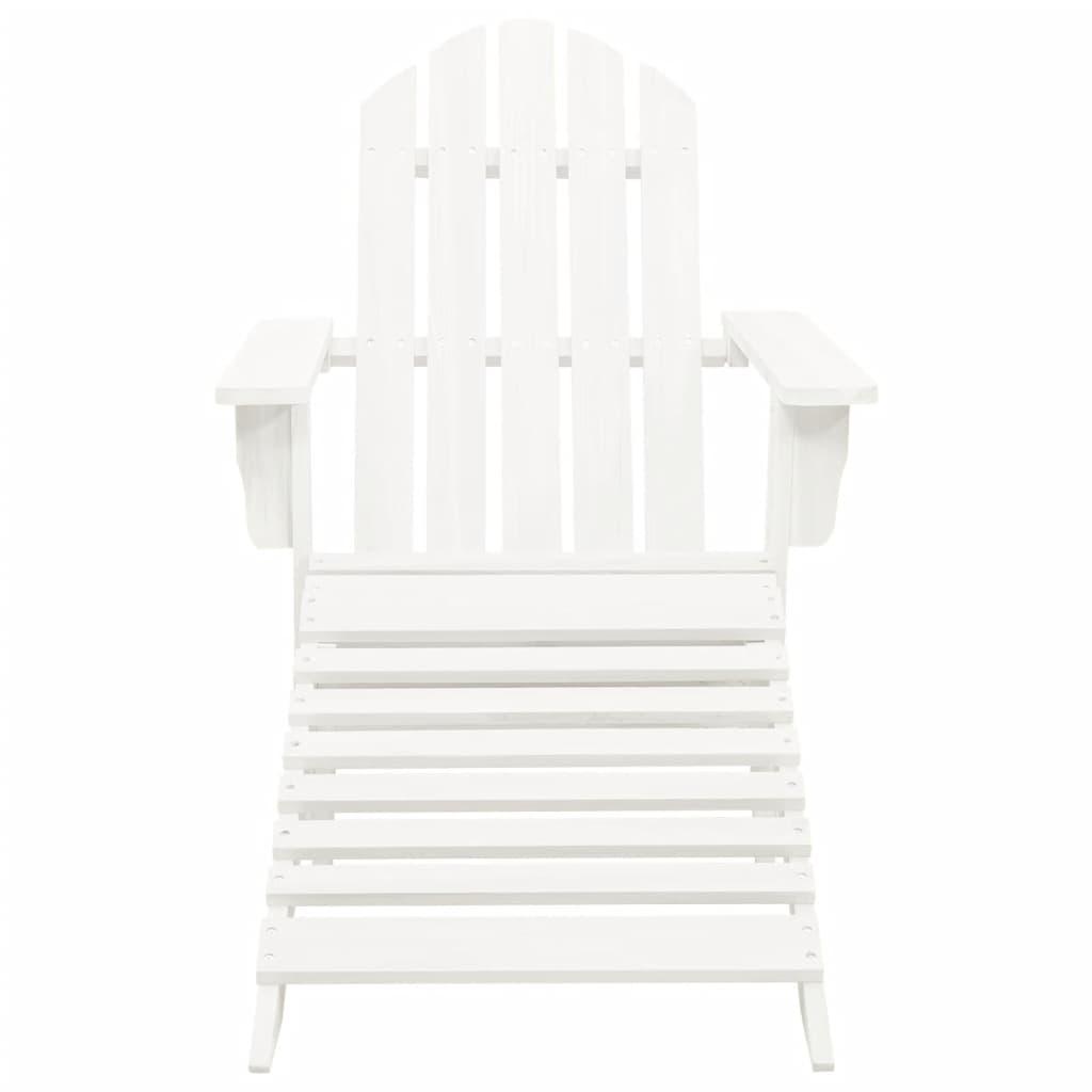Patio Chair with Ottoman Wood White at Set Shop and Smile