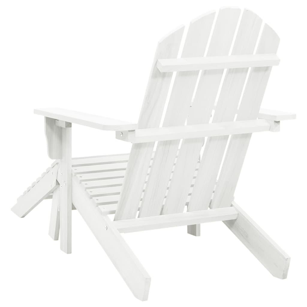 Patio Chair with Ottoman Wood White at Set Shop and Smile