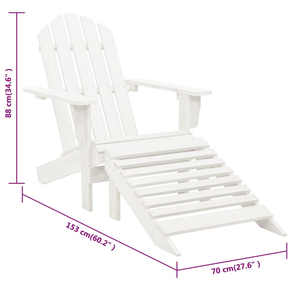 Patio Chair with Ottoman Wood White at Set Shop and Smile