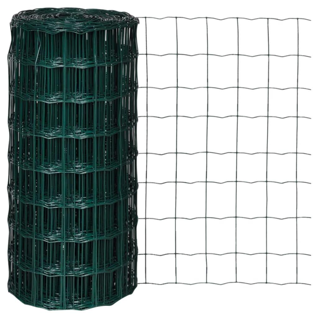 Euro Fence Steel 32.8ft x 2.6ft Green at Set Shop and Smile