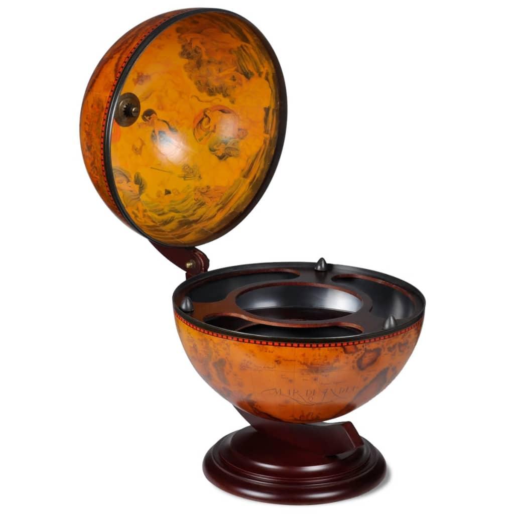 Tabletop Globe Bar Wine Stand Eucalyptus Wood at Set Shop and Smile